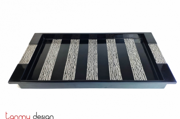 Rectangle lacquer tray with eggshells 30*57cm